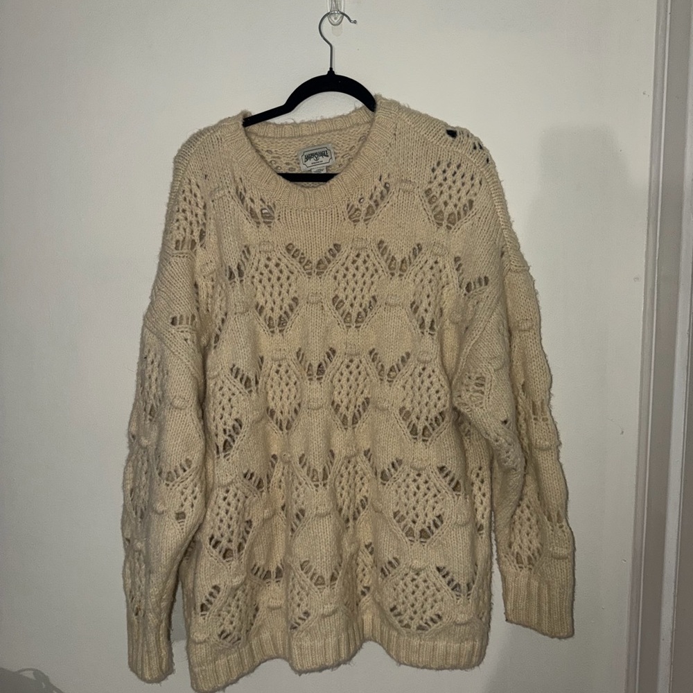 American Eagle Outfitters Cream Knit Sweater